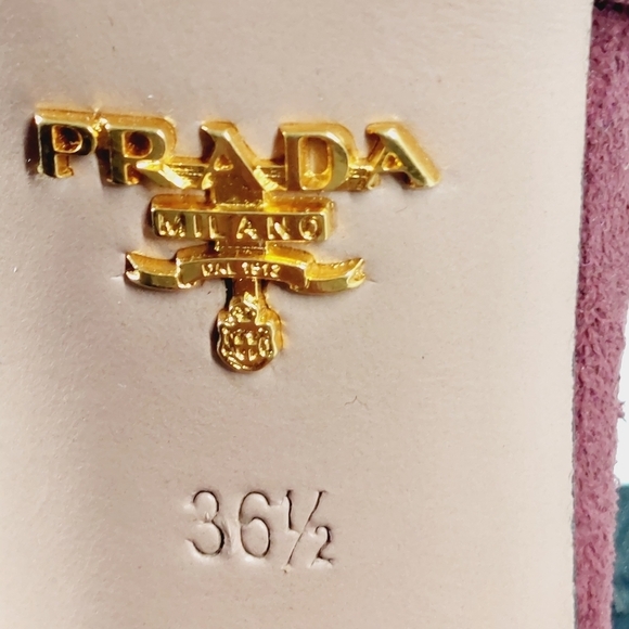 Prada Burgundy Red Suede Buckle Slingback High Heeled Sandals O97 - Picture 10 of 12